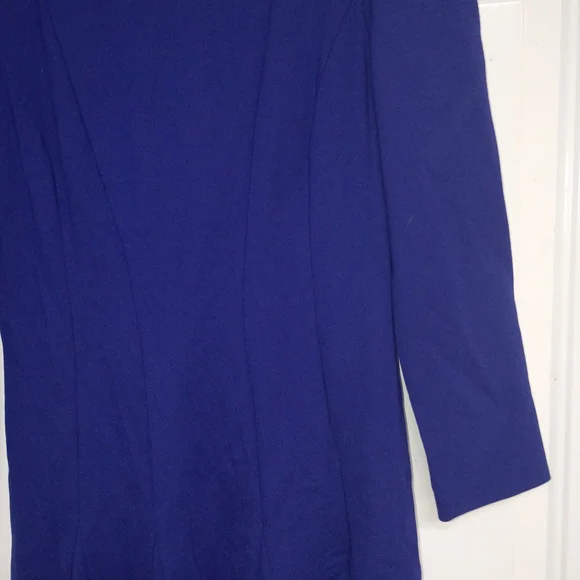 🦄 Lauren Ralph Lauren Cobalt Blue Long Sleeve Dress Size 10 - Picture 4 of 8